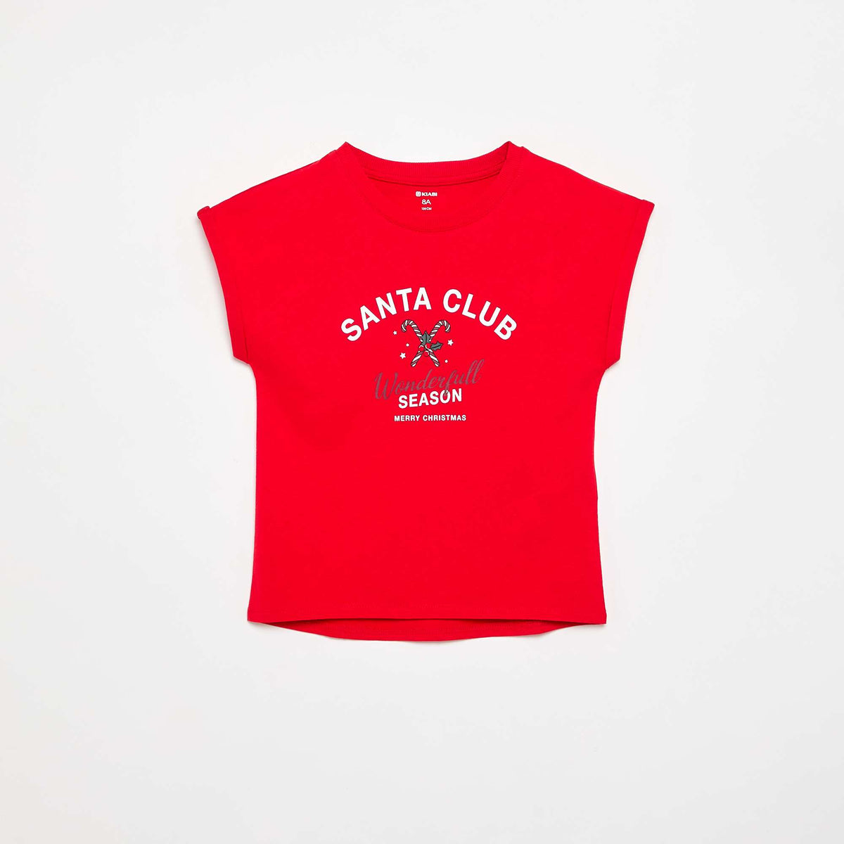 T-shirt 'Noël' à manches courtes ROUGE