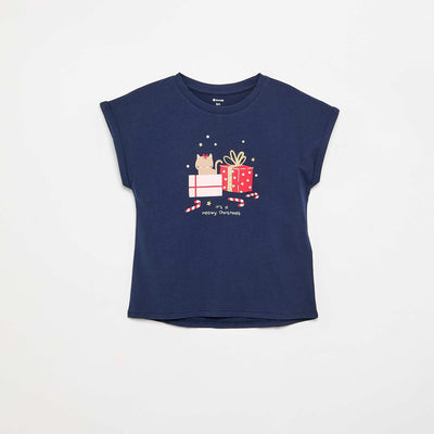 T-shirt 'Noël' à manches courtes BLEU