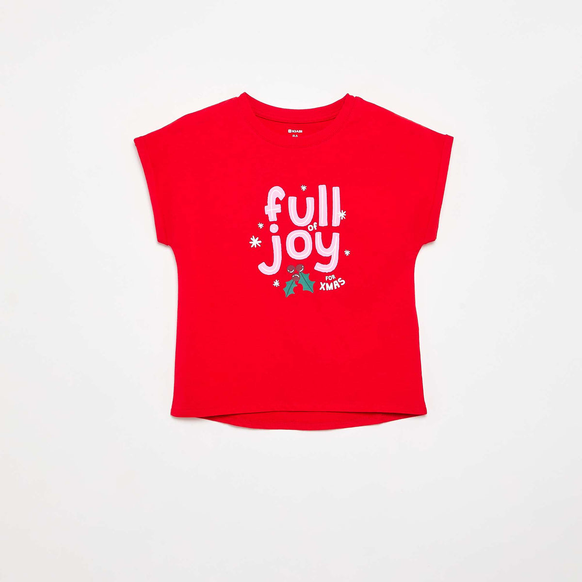 T-shirt 'Noël' à manches courtes ROUGE