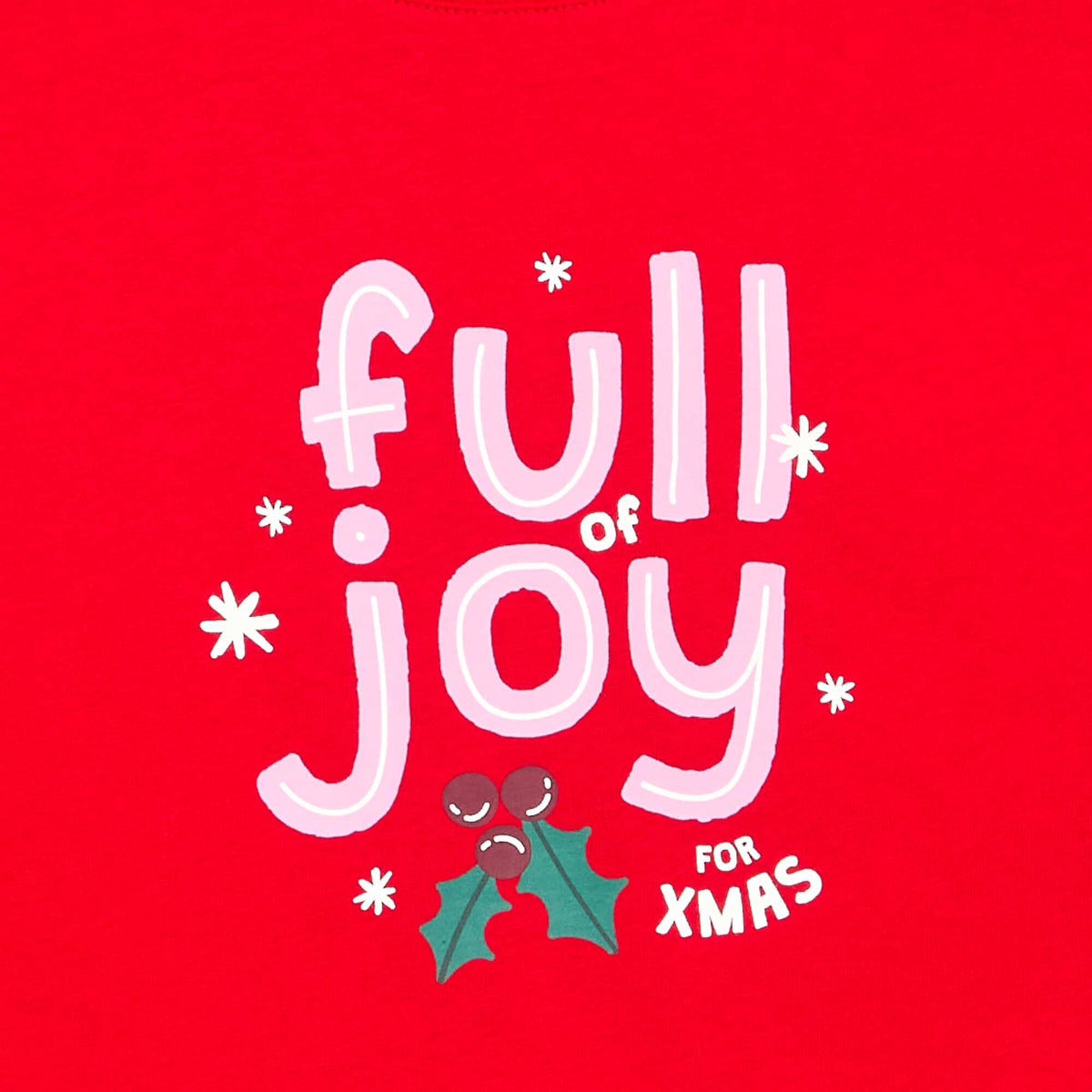 T-shirt 'Noël' à manches courtes ROUGE