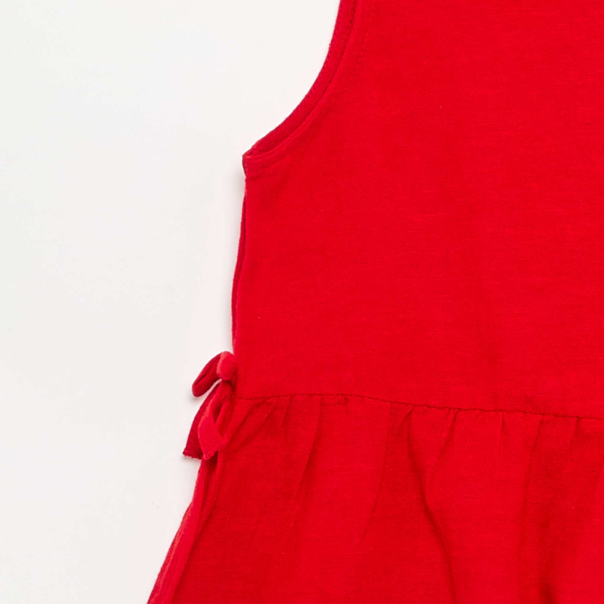 Blouse sans manches avec base volantée ROUGE