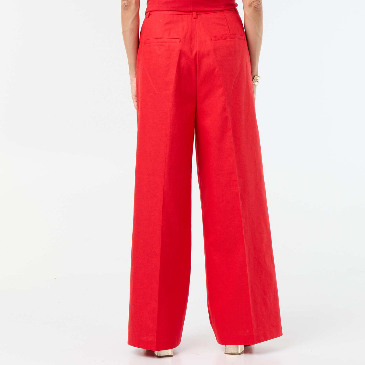 Pantalon de cérémonie en lin ROUGE