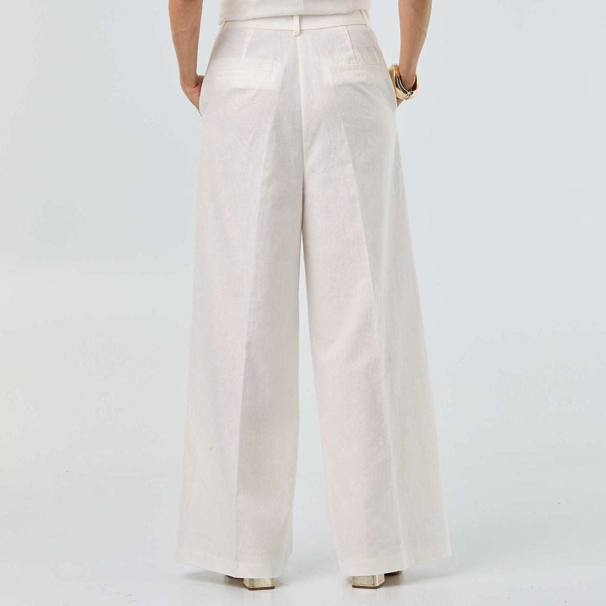 Pantalon de cérémonie en lin BLANC