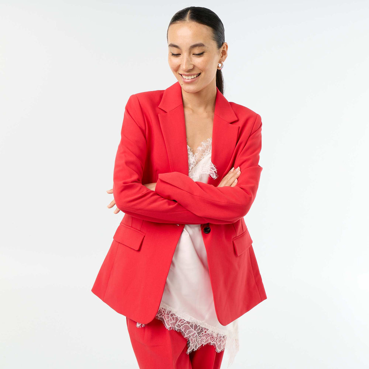 Veste de tailleur cintrée ROUGE