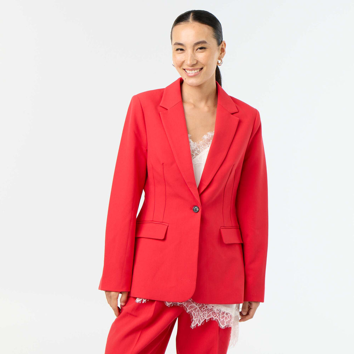 Veste de tailleur cintrée ROUGE