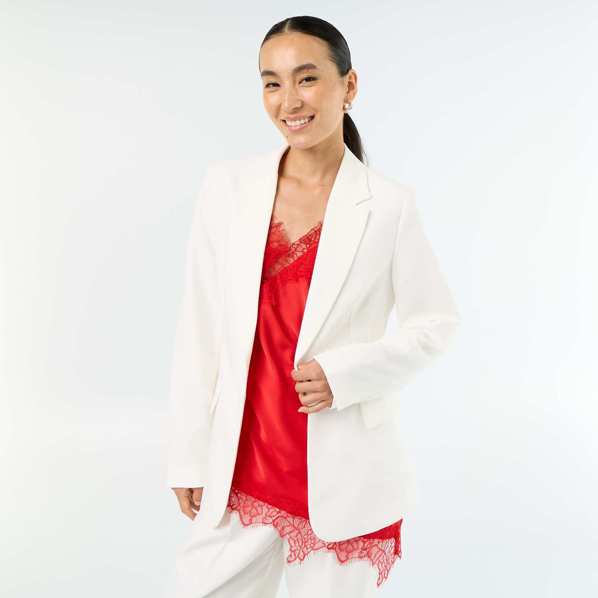 Veste de tailleur cintrée BLANC
