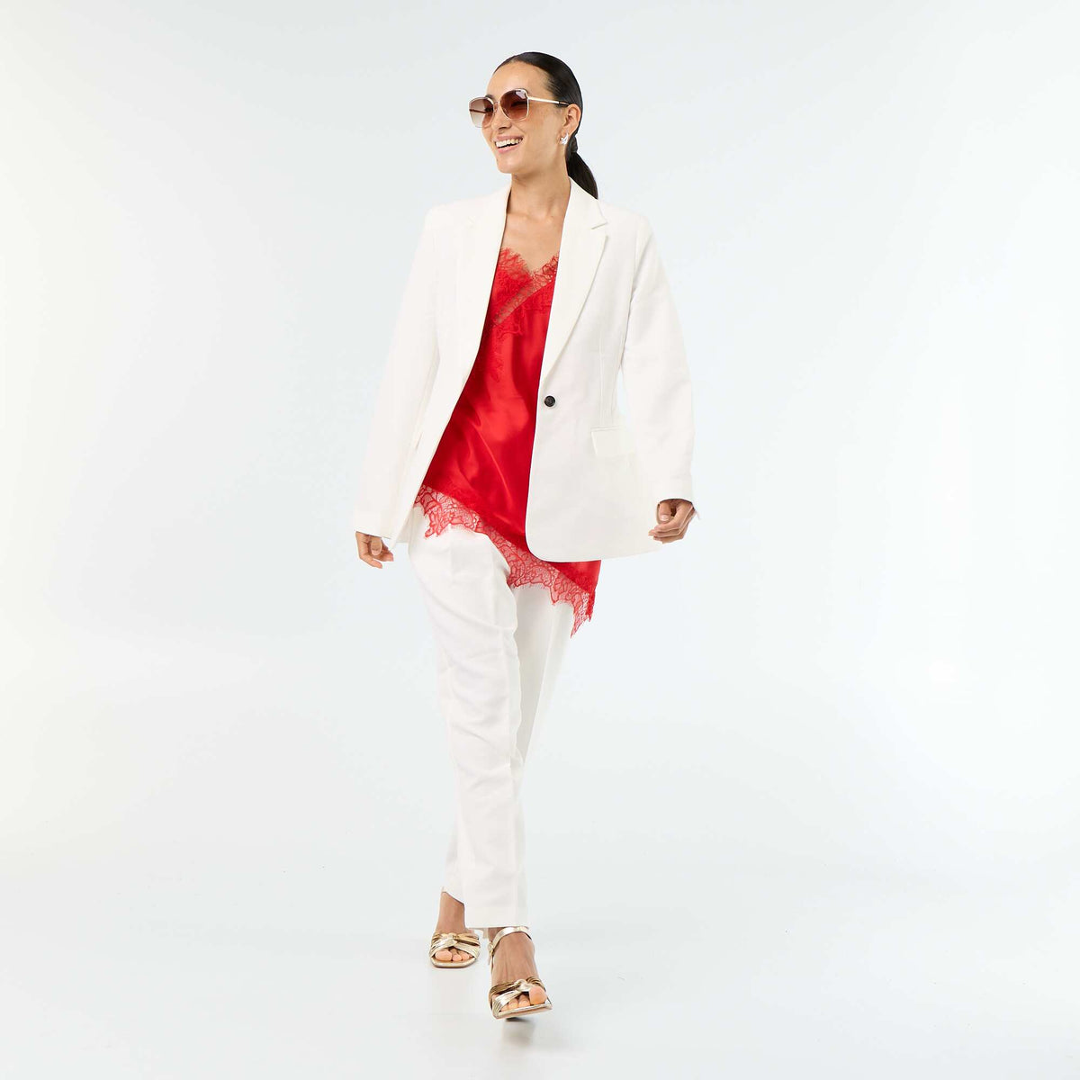 Veste de tailleur cintrée BLANC