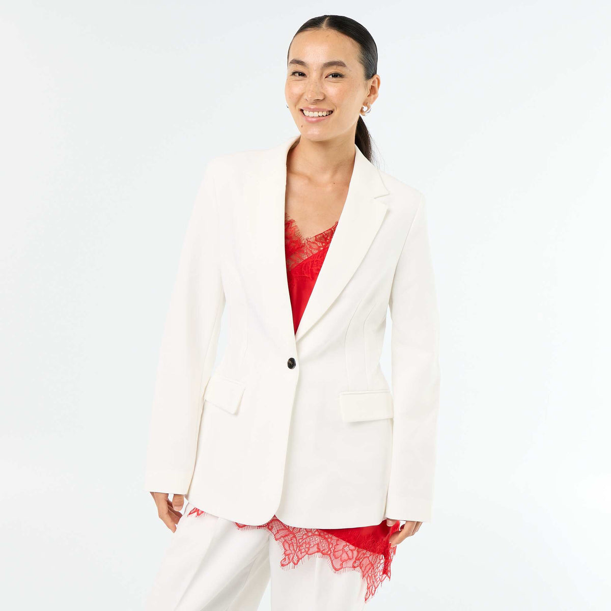 Veste de tailleur cintrée BLANC