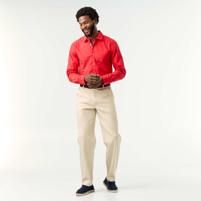 Pantalon chino en dobby BEIGE