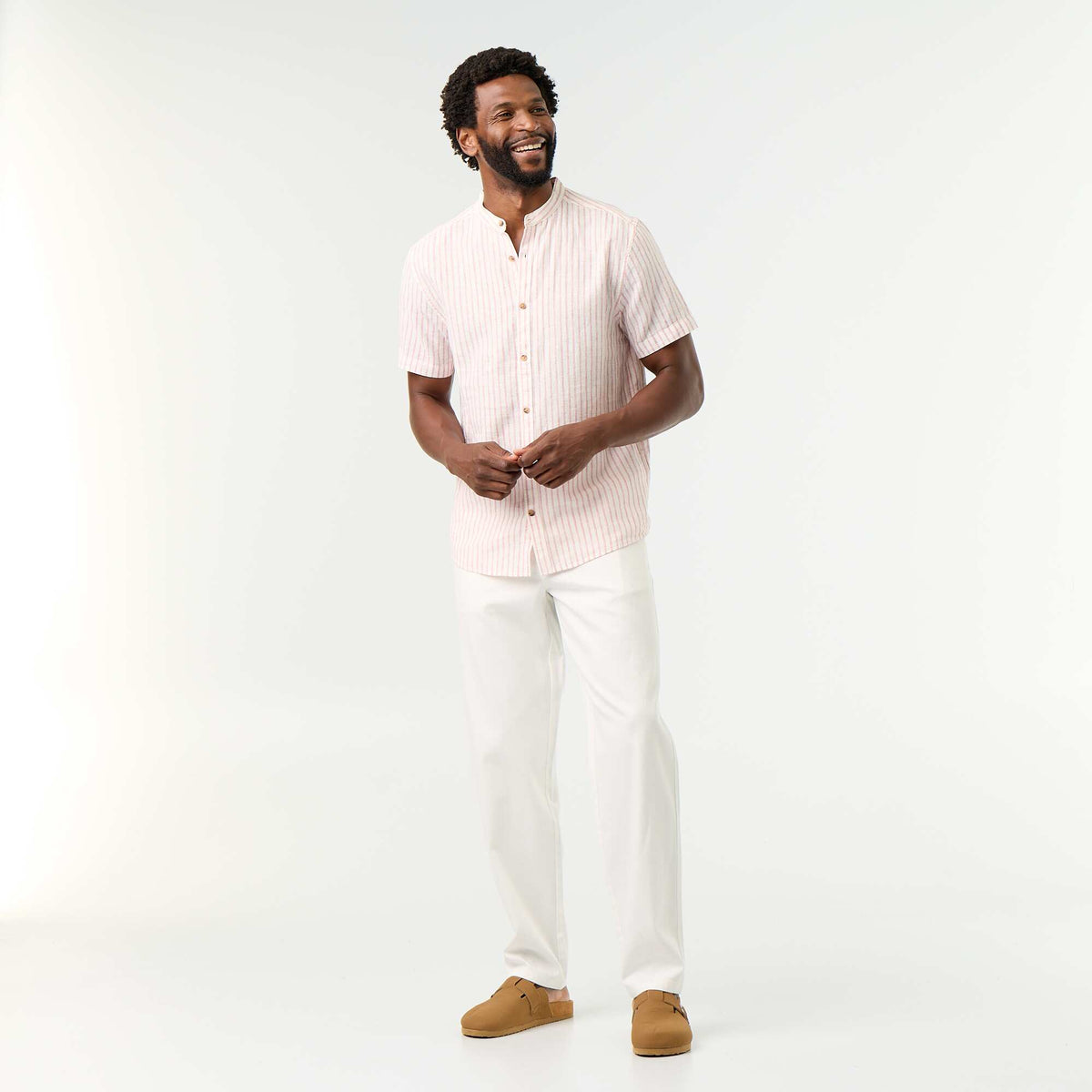 Pantalon chino en dobby BLANC