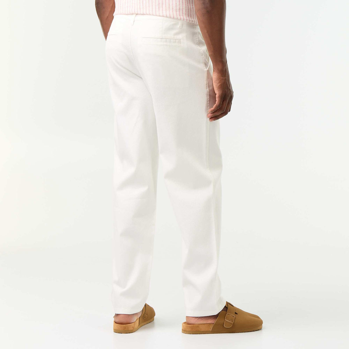 Pantalon chino en dobby BLANC