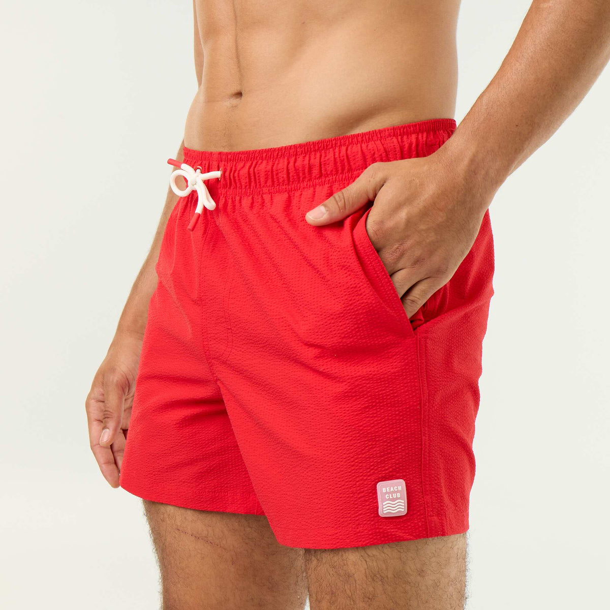 Bermuda de bain à 2 poches ROUGE