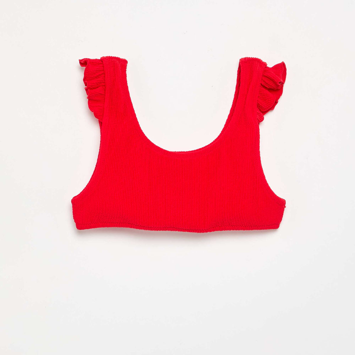 Maillot de bain 2 pièces avec volants ROUGE