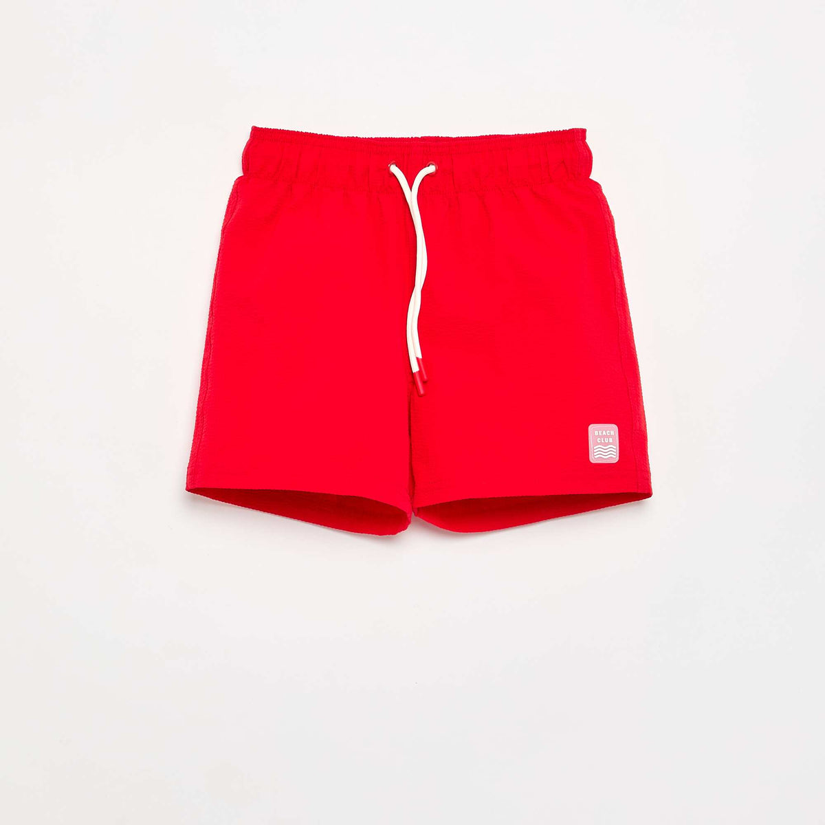 Short de bain uni ROUGE