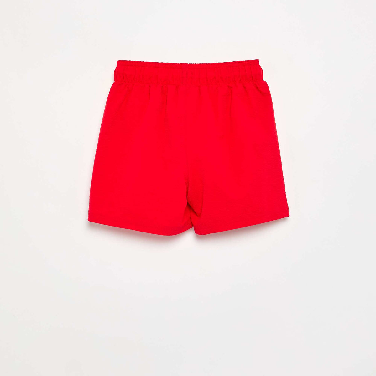 Short de bain uni ROUGE