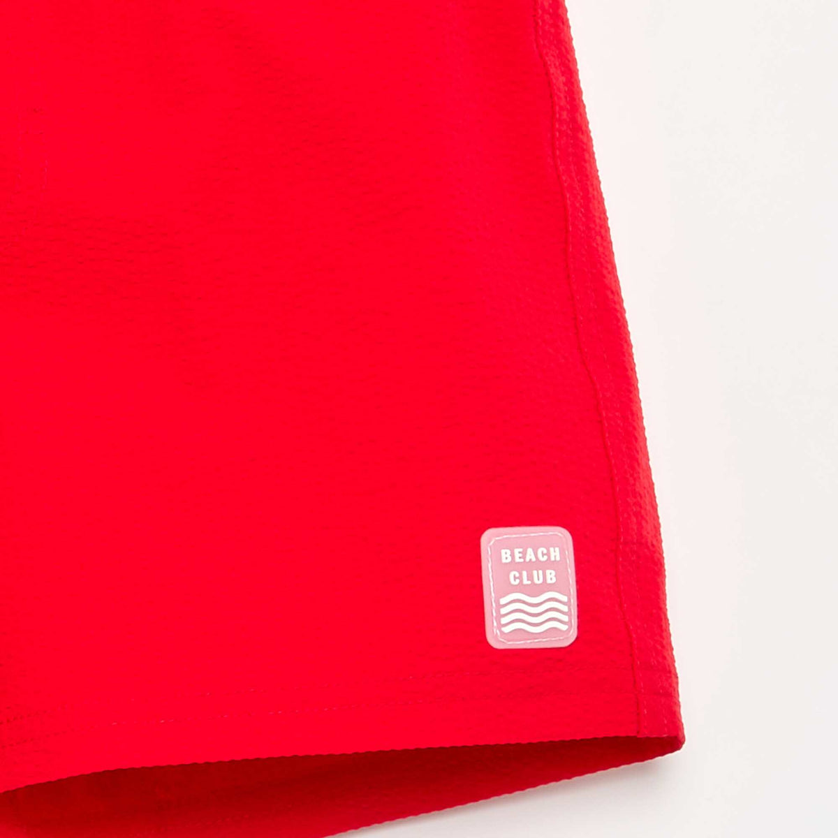 Short de bain uni ROUGE