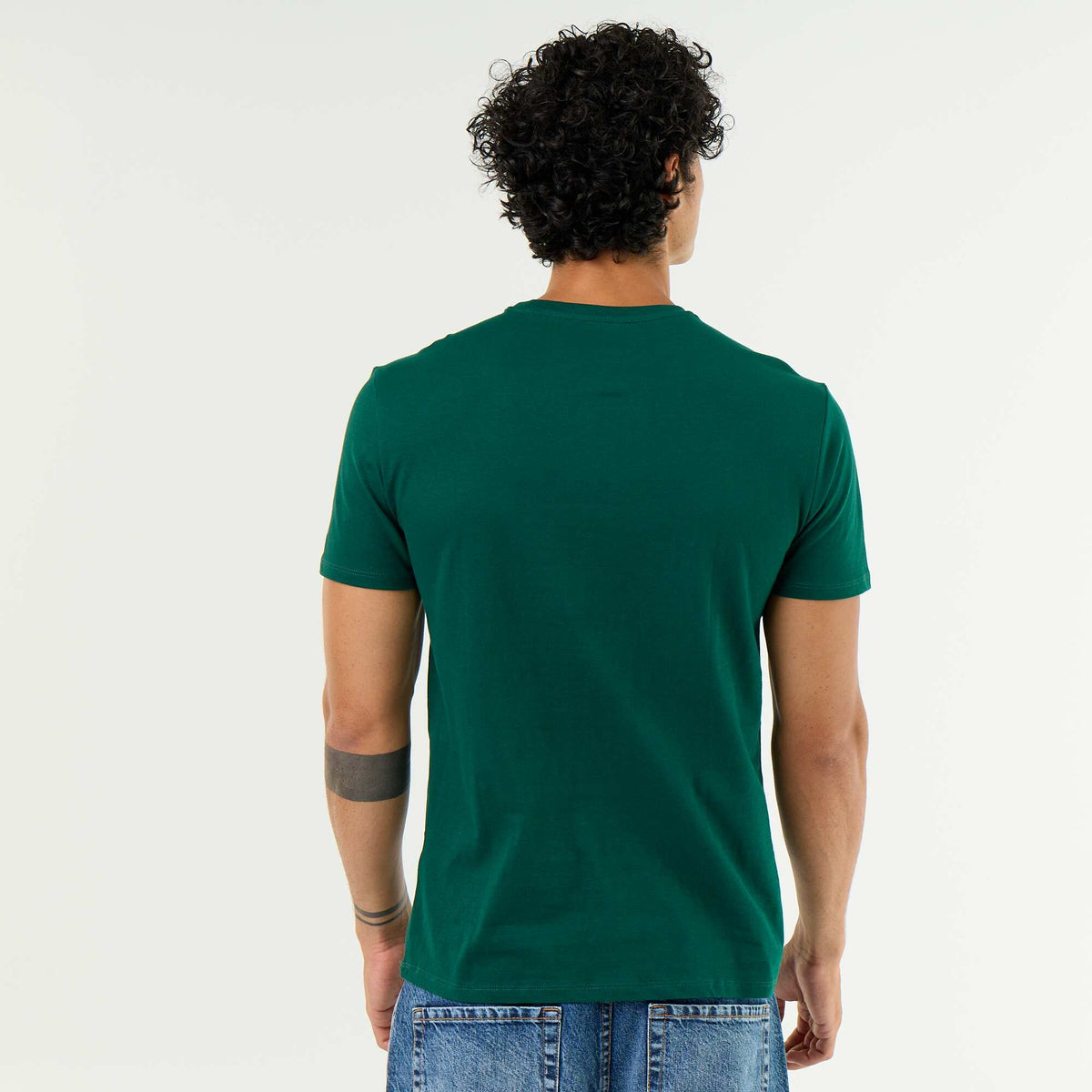 T-shirt de Noël en coton pour homme à col rond VERT