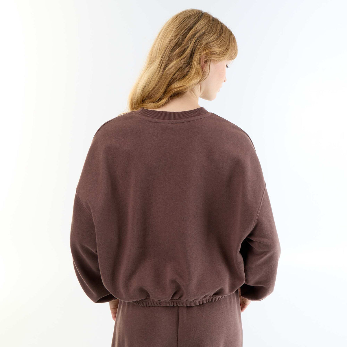 Sweat crop top MARRON
