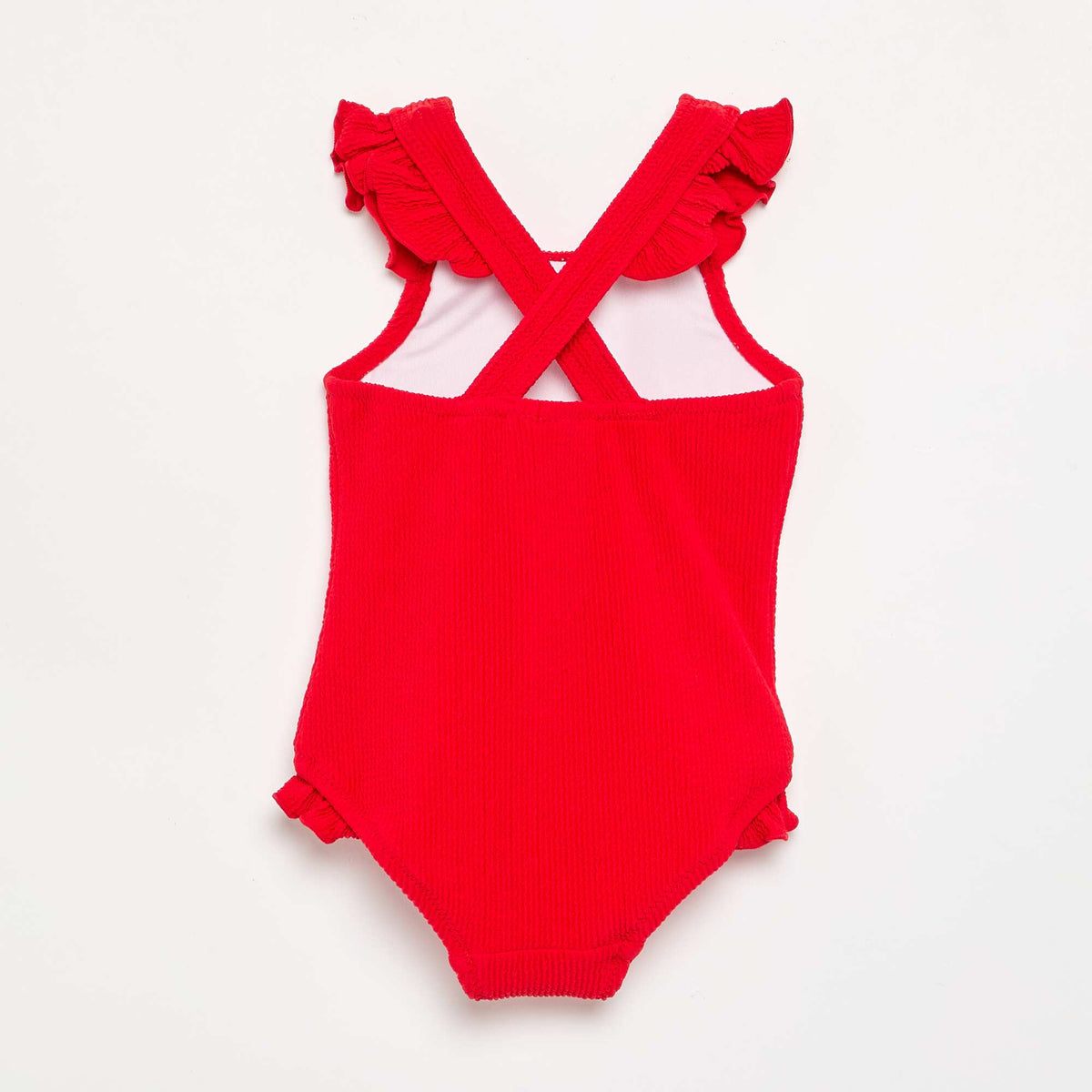 Maillot de bain 1 pièce avec volants ROUGE