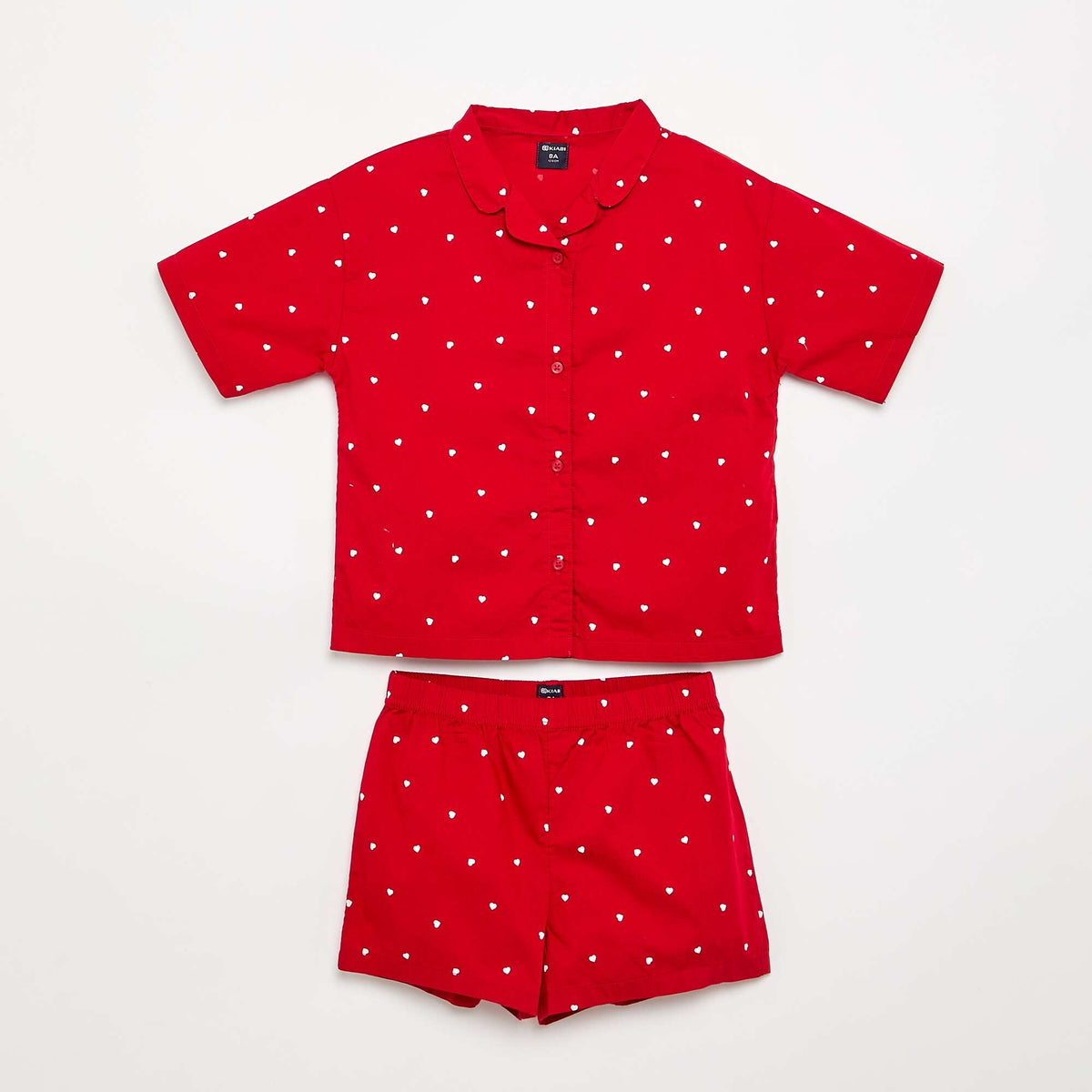 Pyjama 2 pièces - Chemisier + short ROUGE