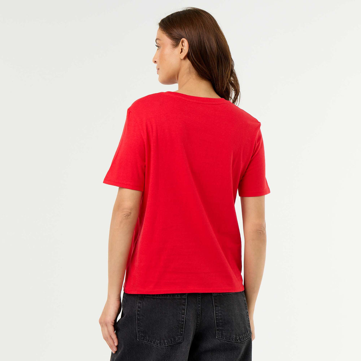 Tee-shirt avec imprimé Noël ROUGE