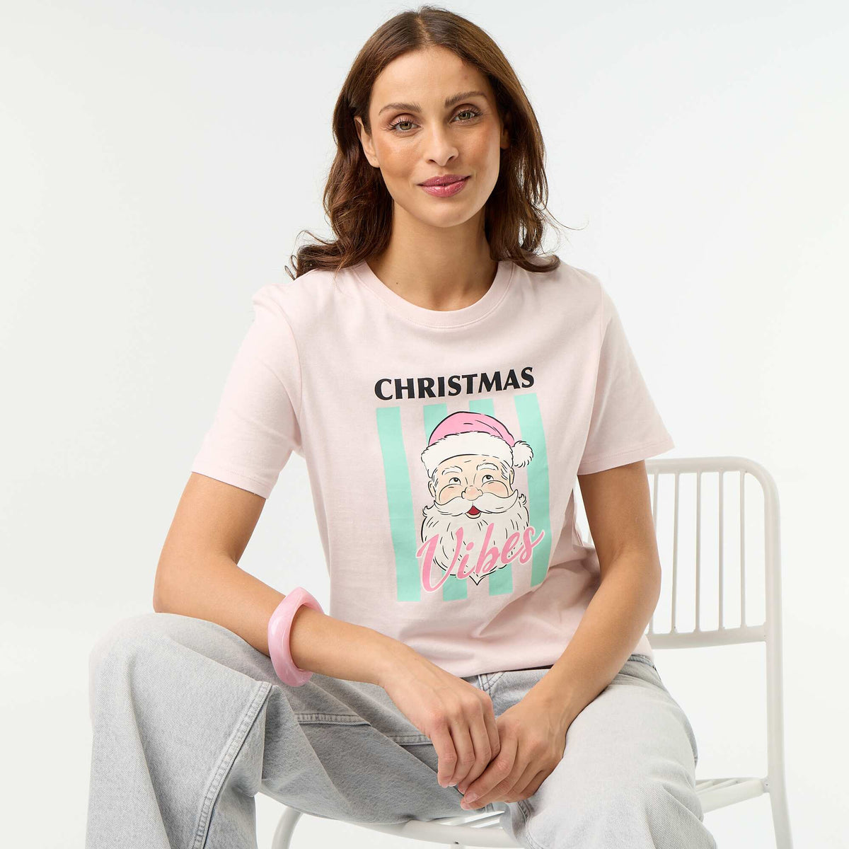 Tee-shirt avec imprimé Noël ROSE