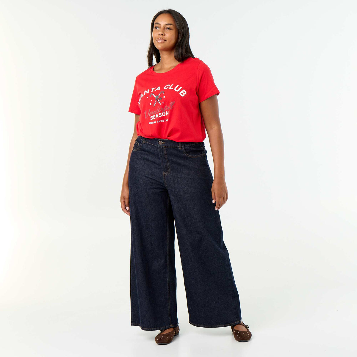 Tee-shirt imprimé 'Noël' ROUGE