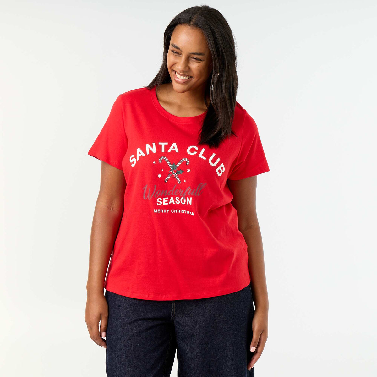 Tee-shirt imprimé 'Noël' ROUGE