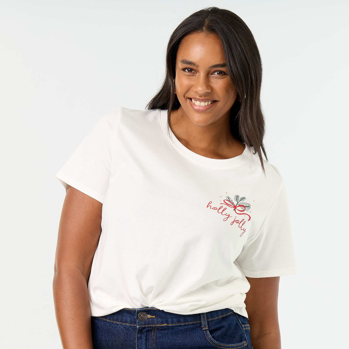 Tee-shirt imprimé 'Noël' BLANC