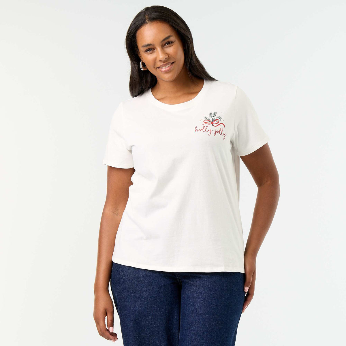 Tee-shirt imprimé 'Noël' BLANC