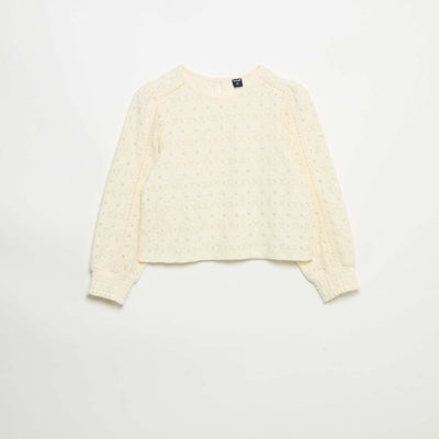 Pull en maille ajourée BEIGE