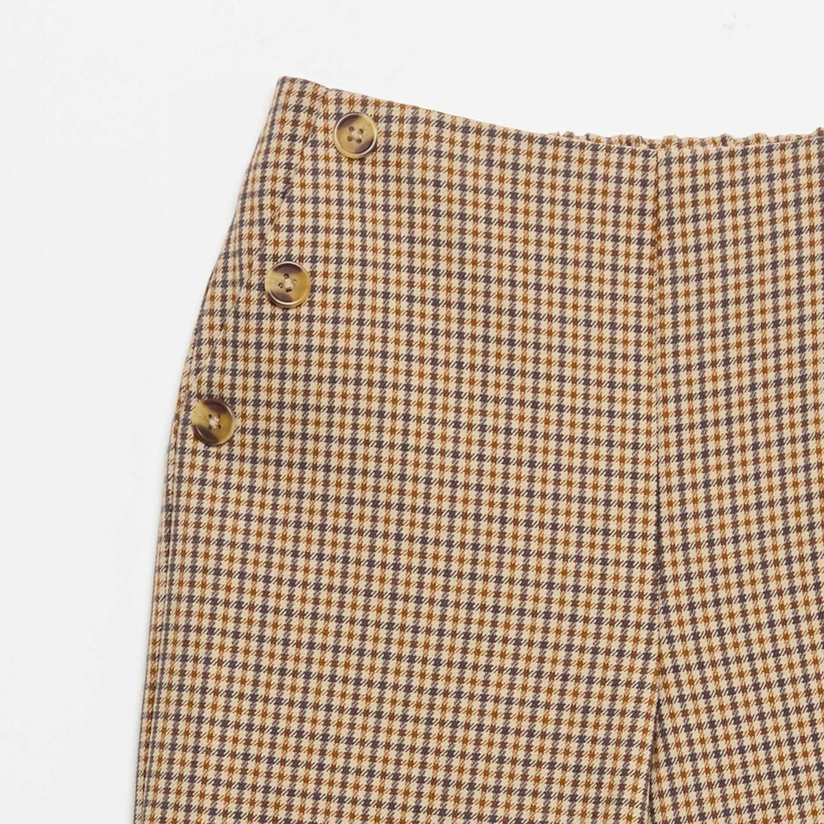 Pantalon à carreaux coupe large MARRON