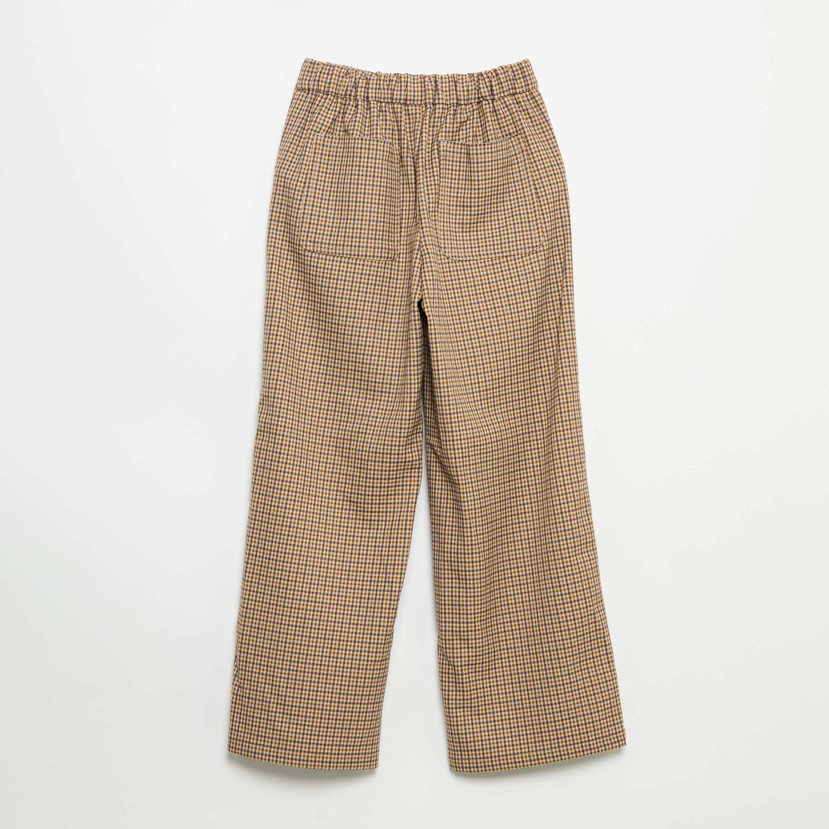 Pantalon à carreaux coupe large MARRON