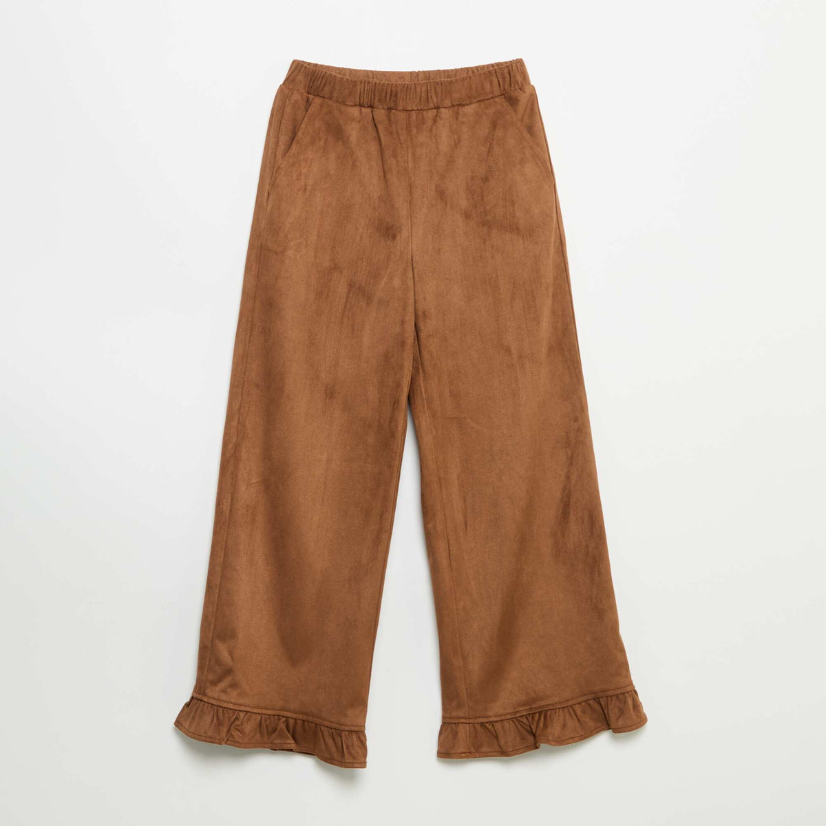 Pantalon en velours coupe large MARRON
