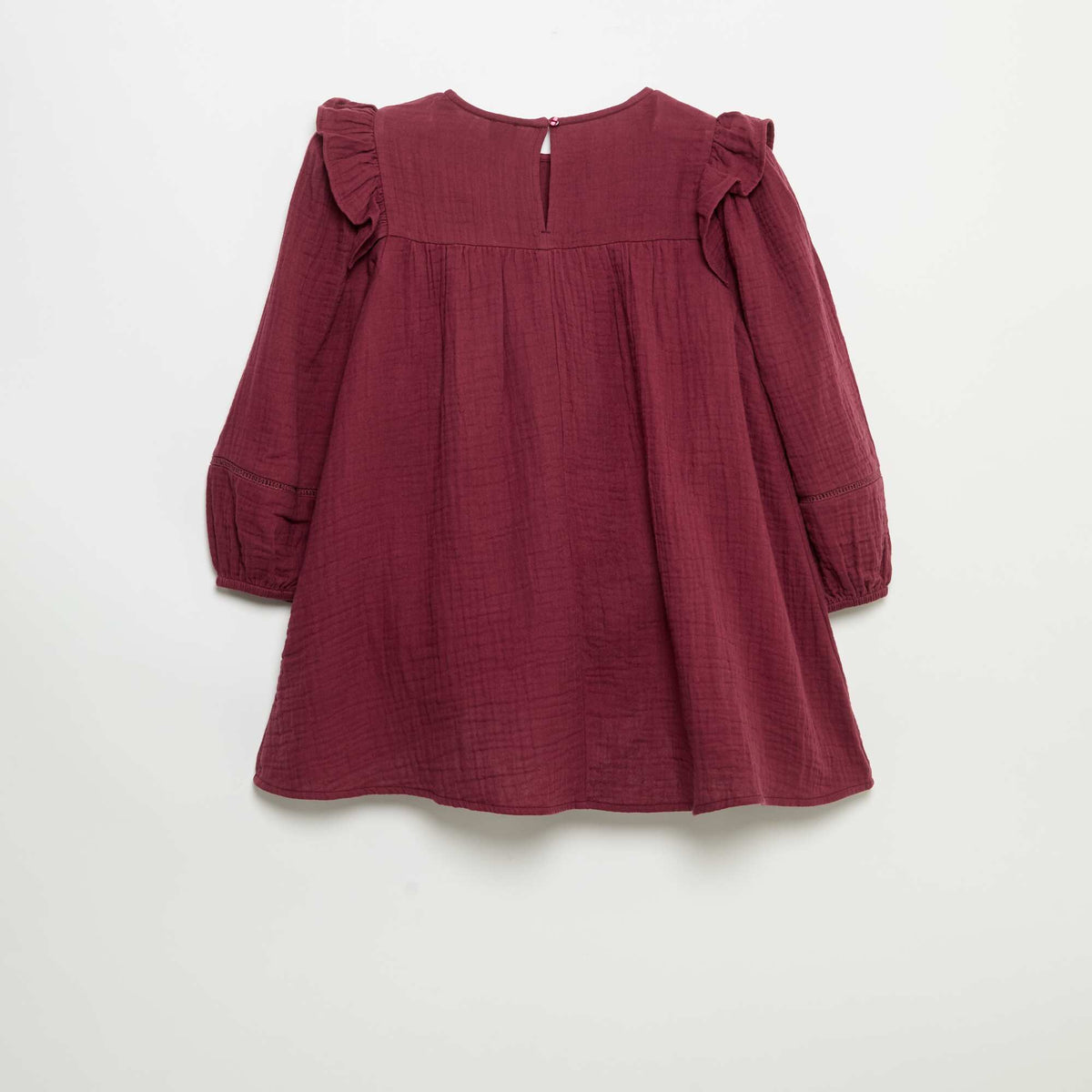 Robe en gaze de coton avec volants aux emmanchures VIOLET