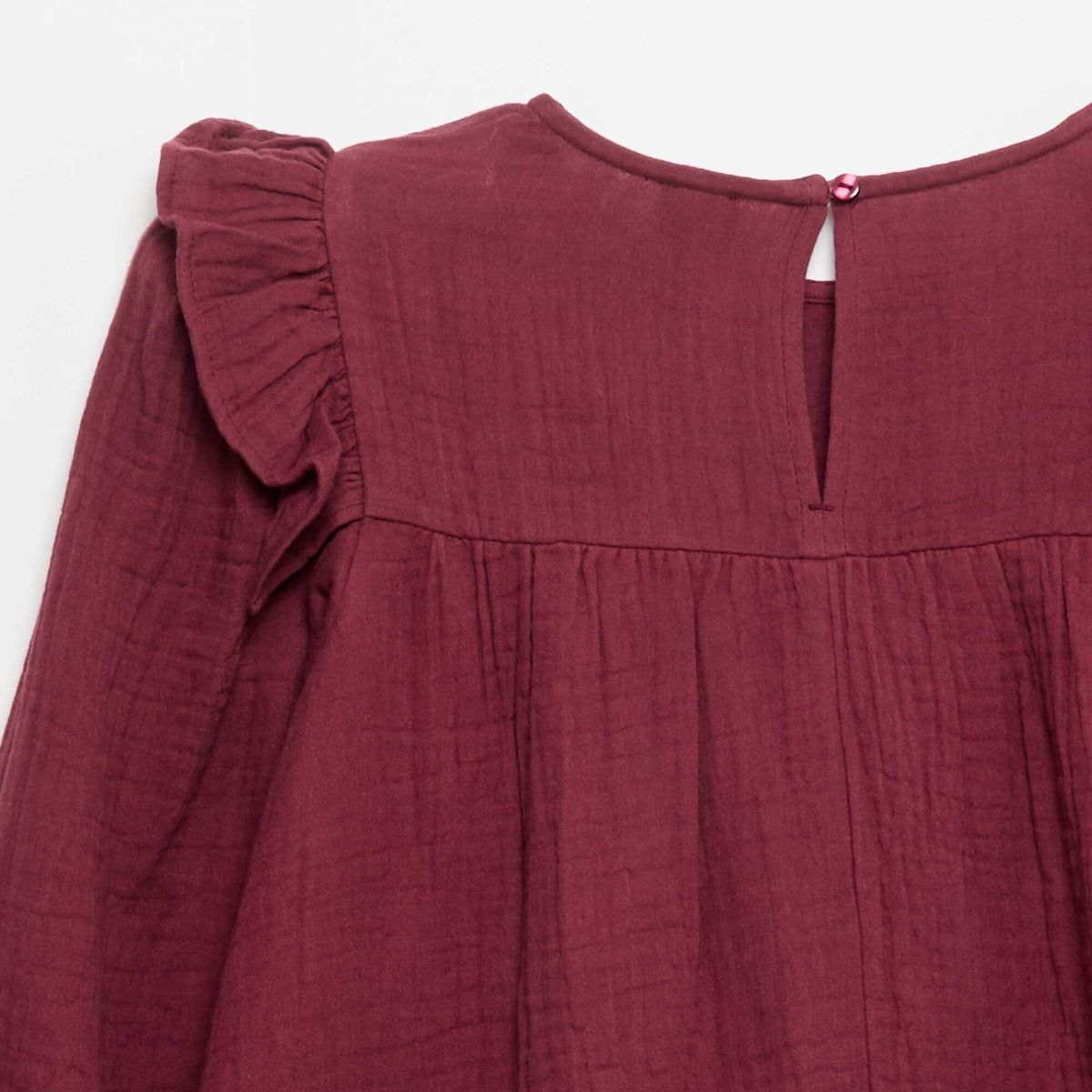 Robe en gaze de coton avec volants aux emmanchures VIOLET