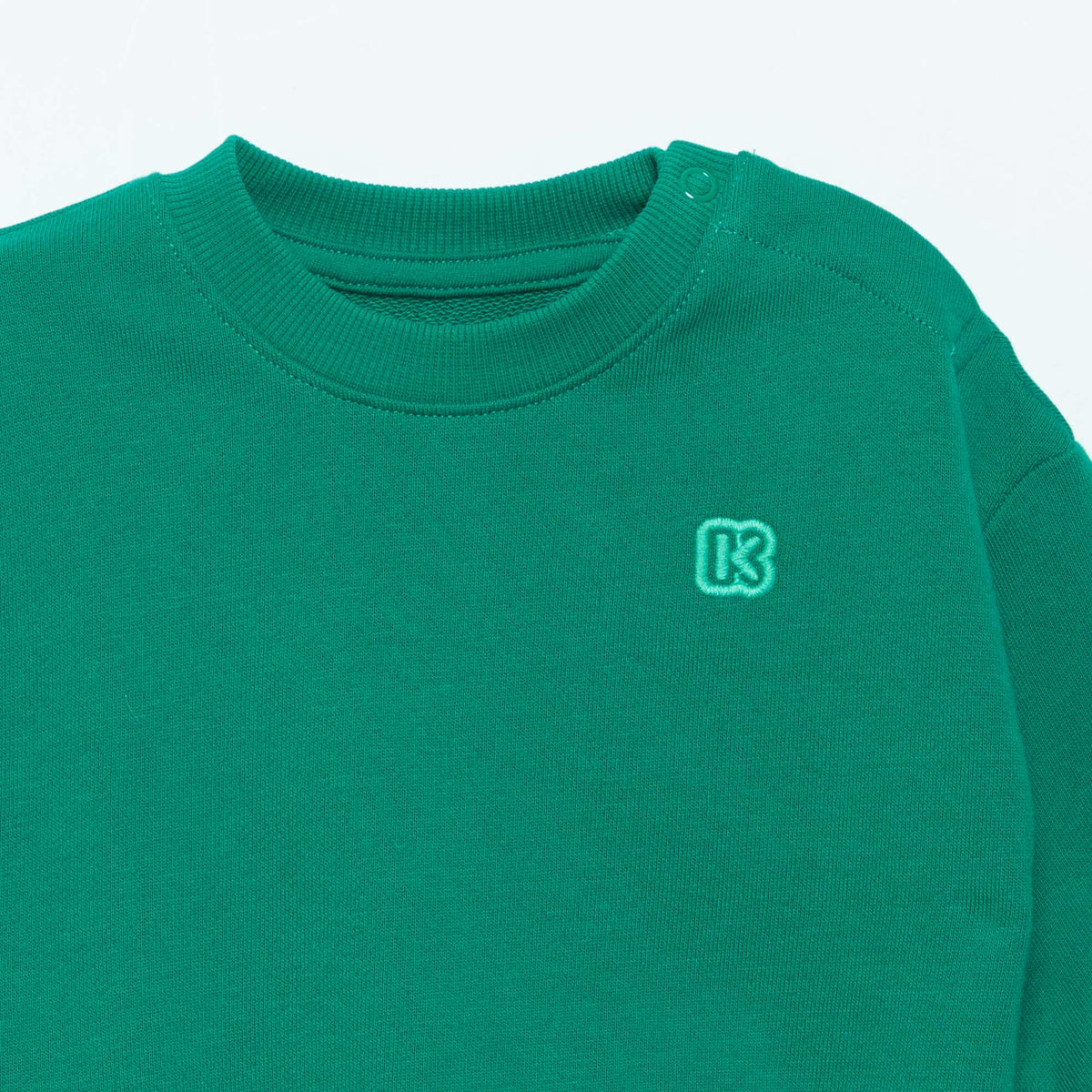 Sweat uni à manches longues en molleton non gratté VERT