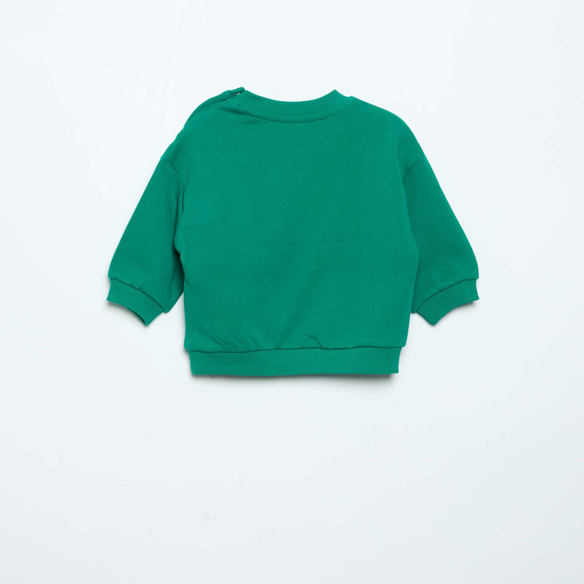Sweat uni à manches longues en molleton non gratté VERT