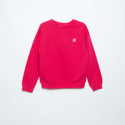 Sweat uni en molleton non gratté ORANGE
