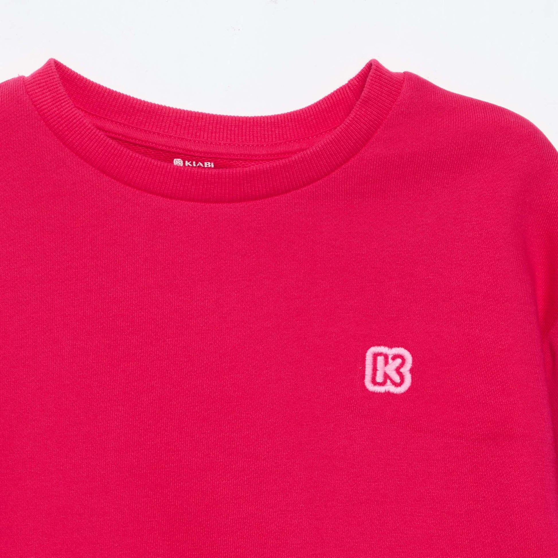 Sweat uni en molleton non gratté ORANGE
