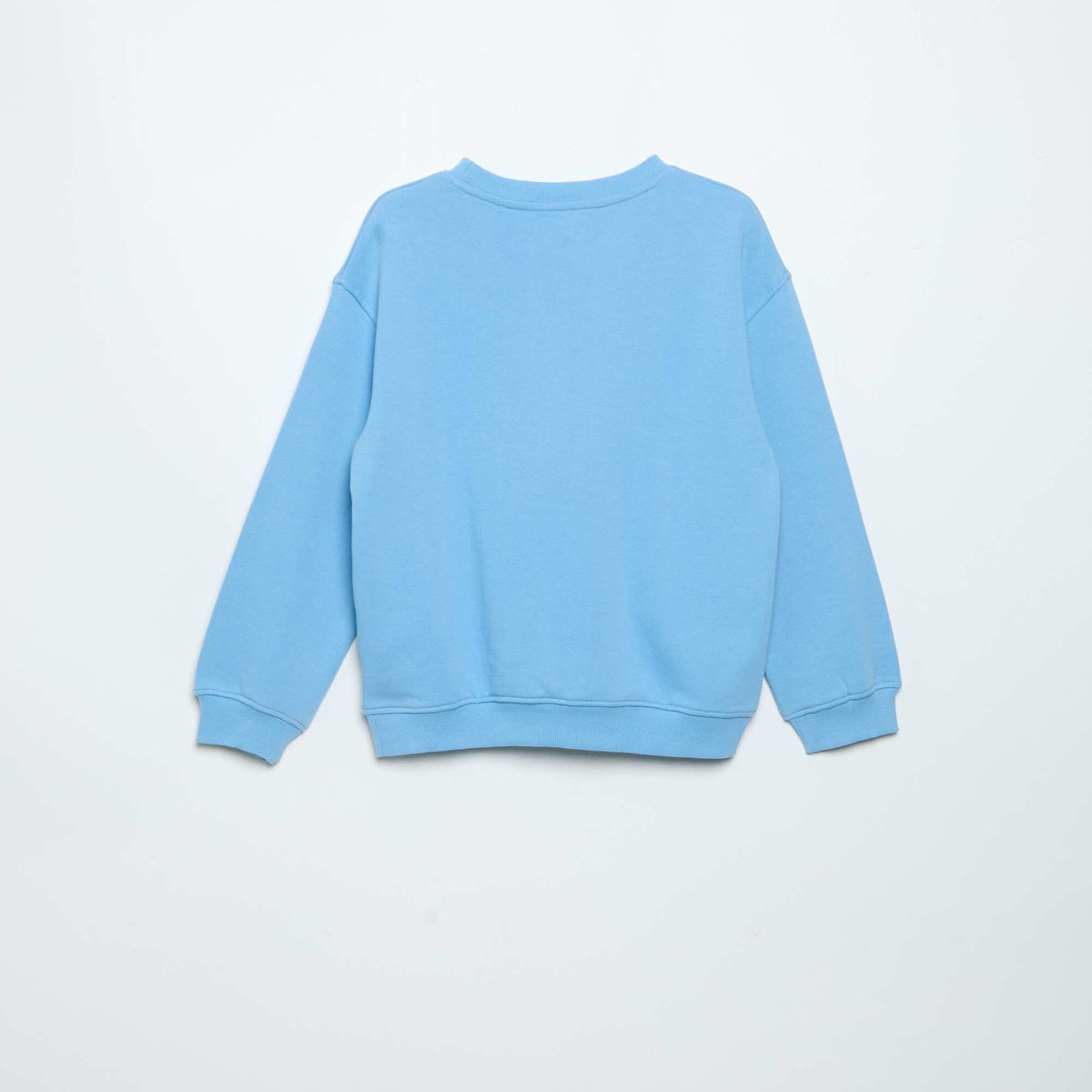 Sweat uni en molleton non gratté BLEU
