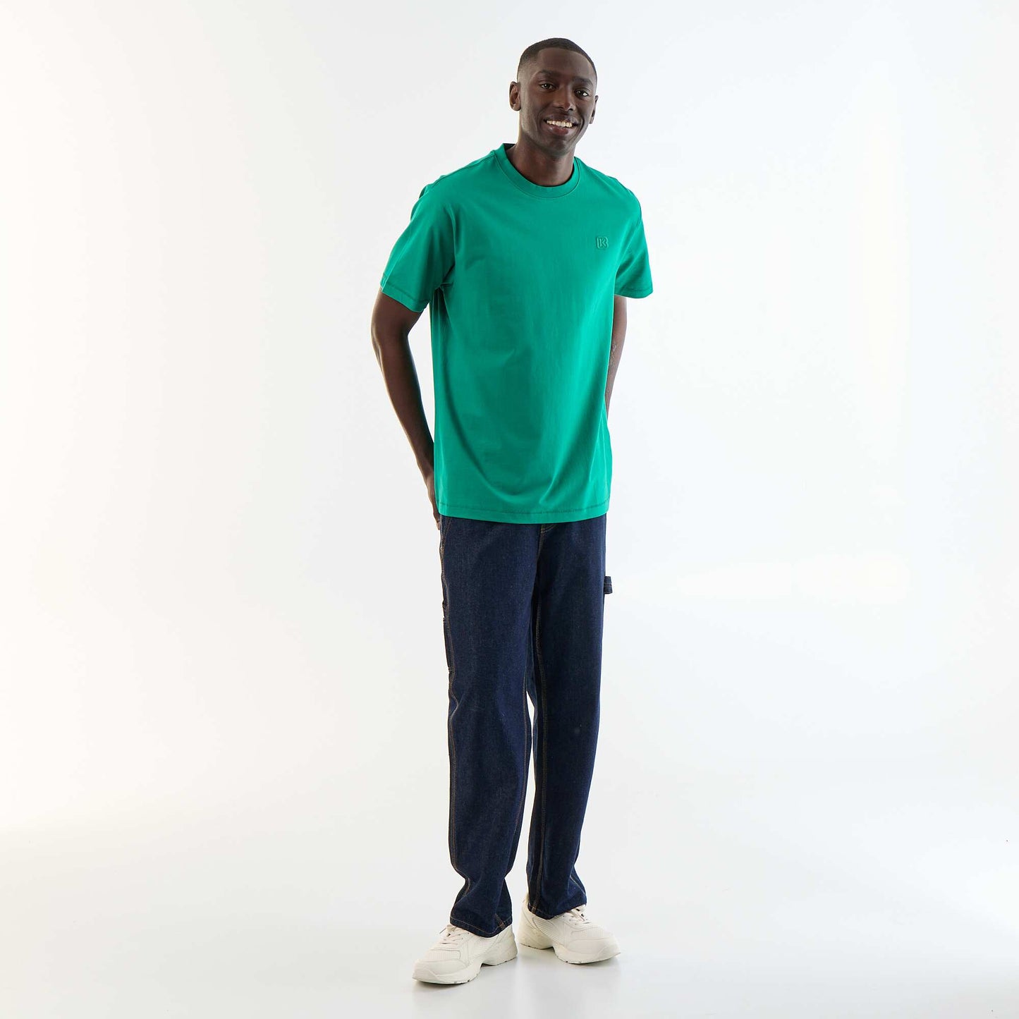 Tee-shirt uni à manches courtes confort fit VERT