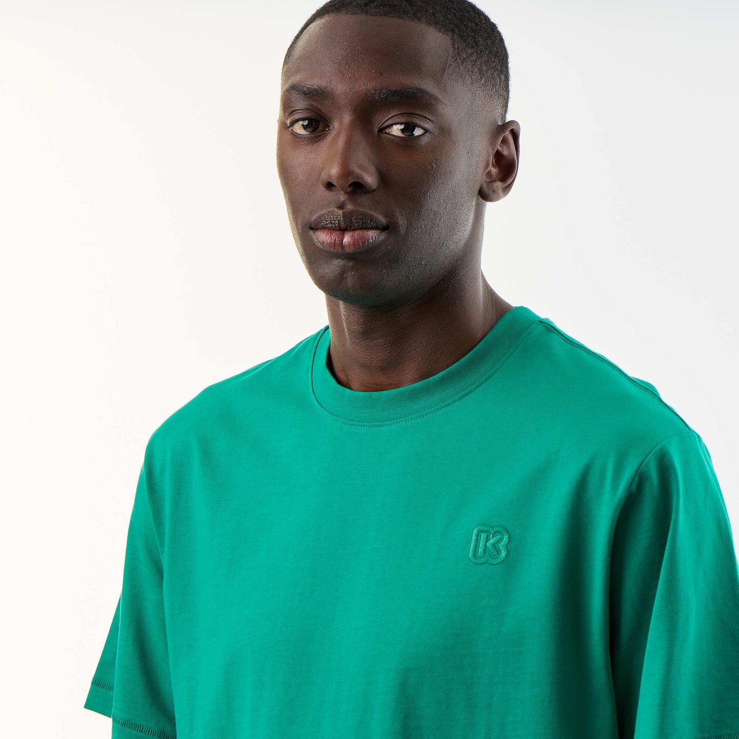 Tee-shirt uni à manches courtes confort fit VERT