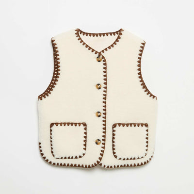 Gilet sans manches effet moutonné BEIGE