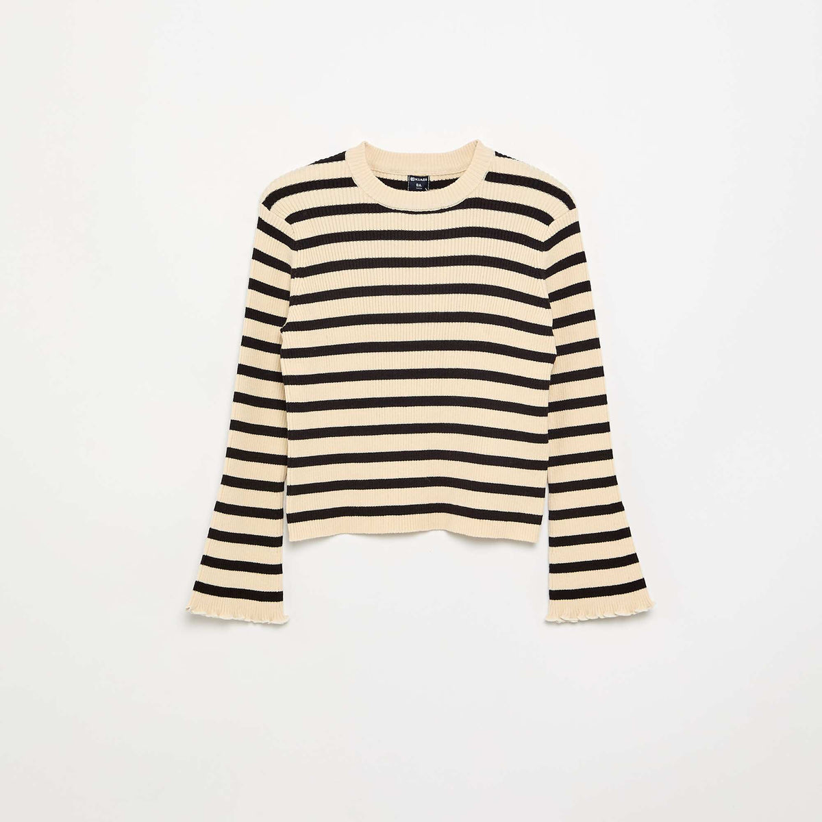 Pull en maille côtelée NOIR