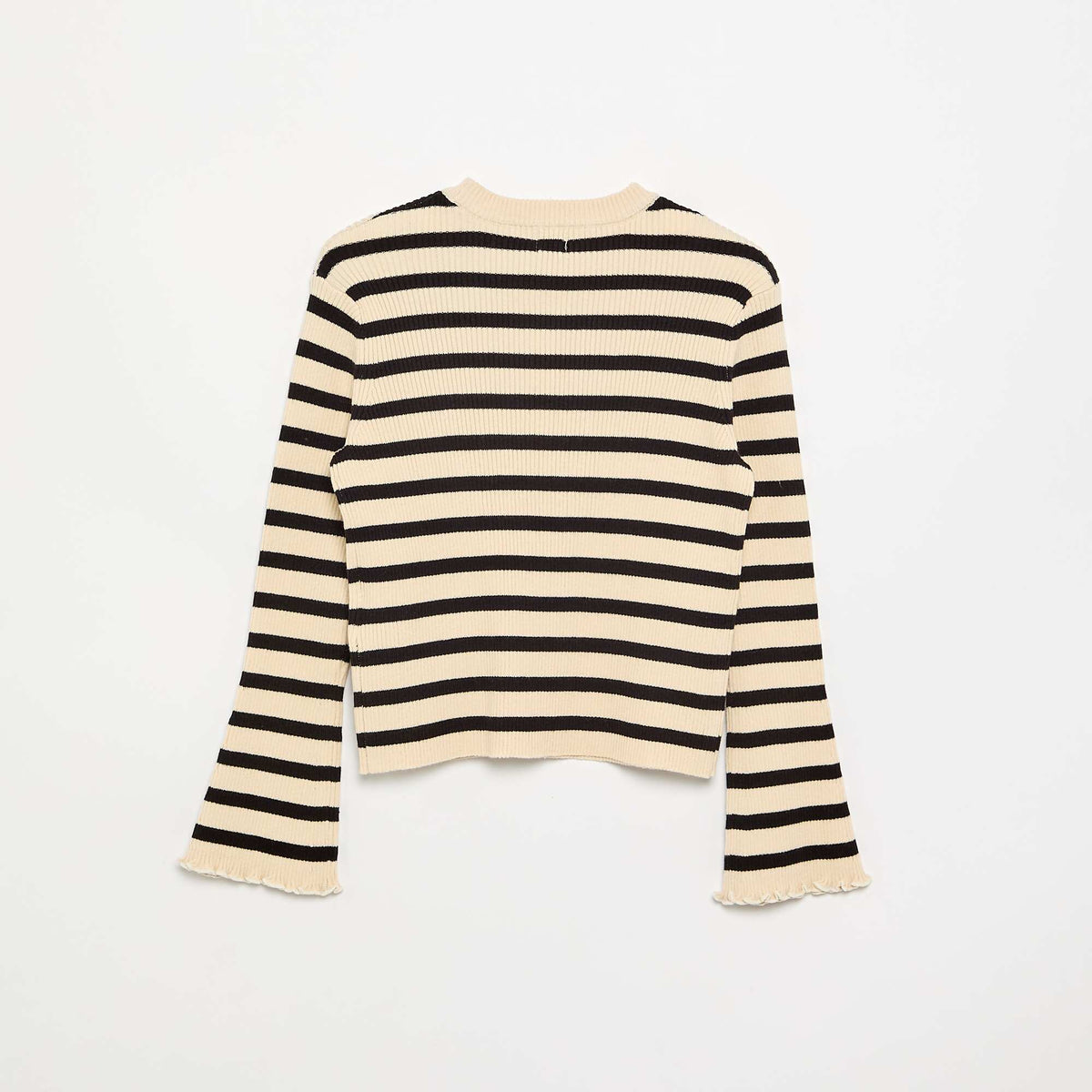 Pull en maille côtelée NOIR