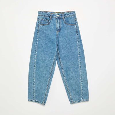 Jean coupe barrel avec clous fantaisies BLEU