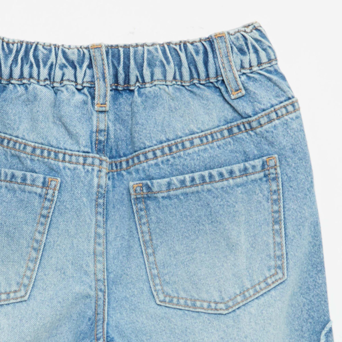 Pantalon wide leg avec broderies BLEU