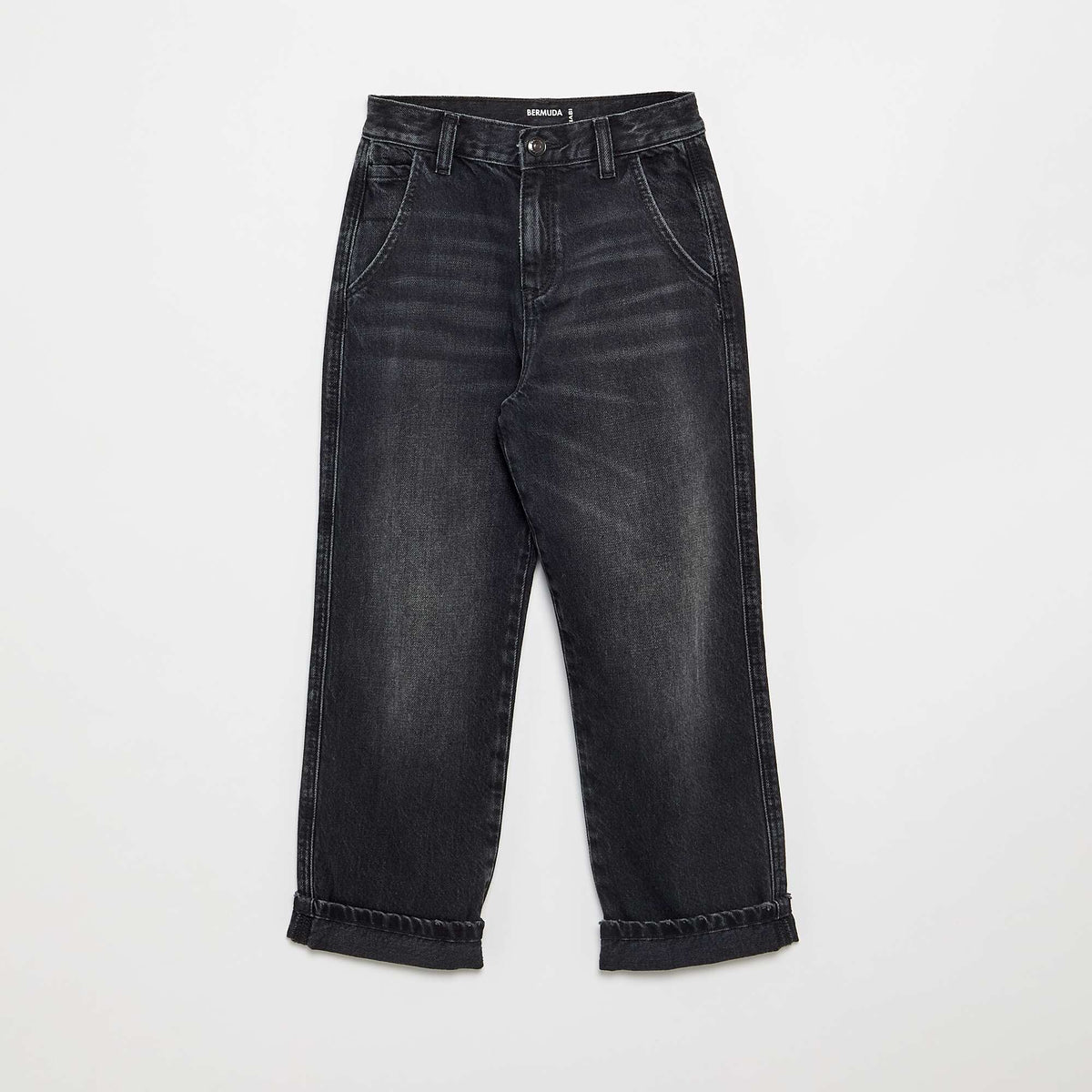Denim coupe droite à 5 poches NOIR