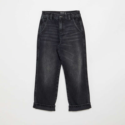 Denim coupe droite à 5 poches NOIR